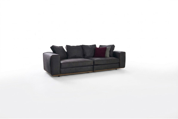 Dreisitzer Couch Sofa 3 Sitzer Grau Stoff Stoffsofa Polstersofa Design