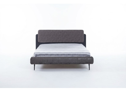 Doppelbett Bett 160 cm Bettrahmen Grau Stoff Betten Modern Schlafplatz