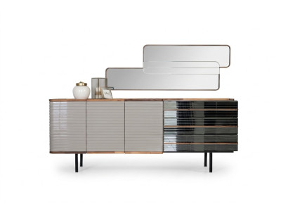 Weiß Anrichte Sideboard mit Spiegel Kommode Schrank Holz Esszimmer