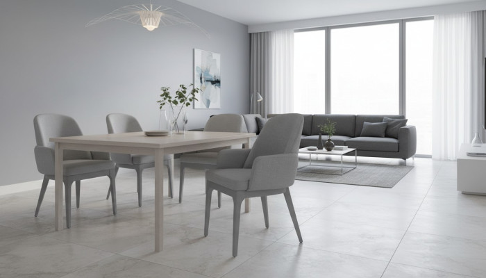 Küchenstuhl Stuhl Esszimmerstuhl Grau Holz Lehnstuhl Holzstuhl Moderne