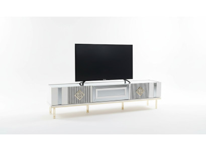 Sideboard RTV Lowboard TV Ständer Holz Weiß Wohnzimmer Tisch Schrank