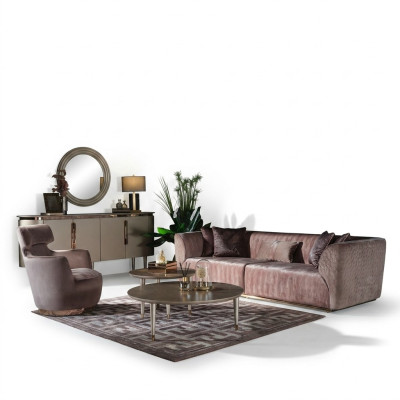 Sofagarnitur Polstersofa Stoffsofa Dreisitzer Sofa 3 Sitz Sessel Grau