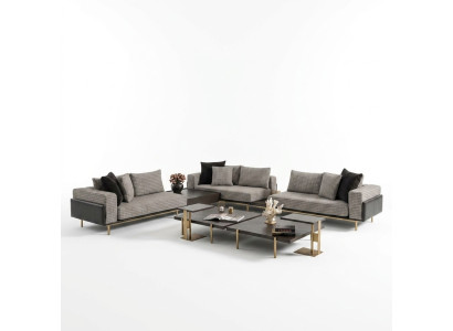 Ecksofa L form Eckgarnitur Großes Sofa Grau Polstersofa Stoffsofa Neu