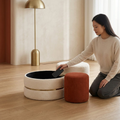Gruppe Fußhocker Sitzpouf 3tlg Set Puff Couchtisch Hocker Modern Tisch