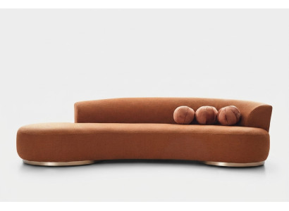 Moderne Polstersofa Dreisitzer Couch Sofa 3 Sitzer Stoffsofa Orange