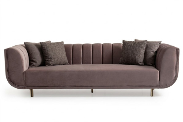 Moderne Couch Dreisitzer Sofa Polstersofa Stoffsofa Lila 3 Sitzer Neu