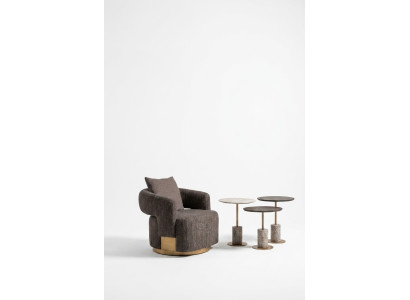 Komplette Wohnzimmer Sessel Beistelltische 4tlg Stoff Grau Holz Modern