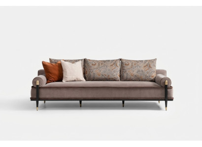Dreisitzer Sofa 3 Sitzer Stoffsofa Grau Luxus Polstersofa Couch Stoff