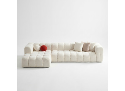 Ecksofa Stoffsofa Polstersofa Moderne Luxus Sofa Relax Weiß Sofas