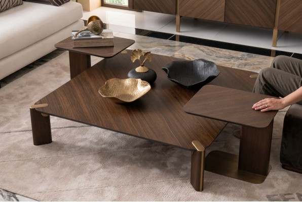 Gruppe 3tlg Couchtisch Beistelltische Kaffeetisch Braun Holz Set Tisch