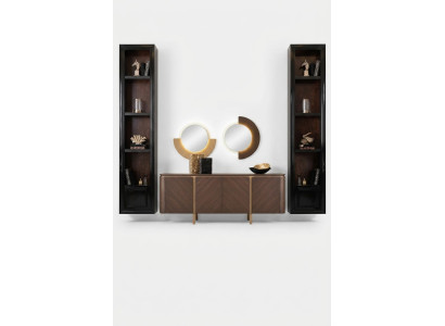 Garnitur Sideboard Spiegel Kommode Set Anrichte Braun Holz Esszimmer