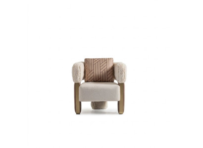 Sessel Einsitzer Clubsessel Weiß Stoff Sitz Wohnzimmer Cocktailsessel