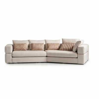 Ecksofa Stoffsofa Polstersofa Beige Sofas Modern Wohnzimmer Design
