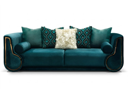 Dreisitzer Stoffsofa Sofa 3 Sitzer Polstersofa Modern Design Grün Neu
