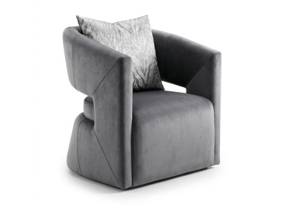 Sessel Cocktailsessel Polster Einsitzer Sitzer Luxus Clubsessel Grau