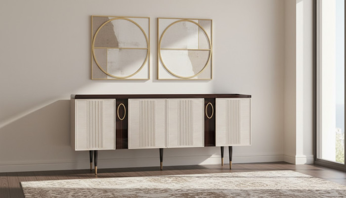 Sideboard Anrichte Kommode Holz Schrank Weiß Design Esszimmer Möbel