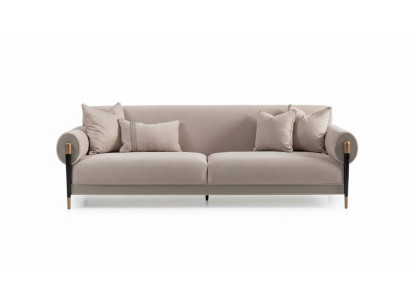 Stoffsofa Dreisitzer Sofa 3 Sitzer Polstersofa Modern Design Beige Neu
