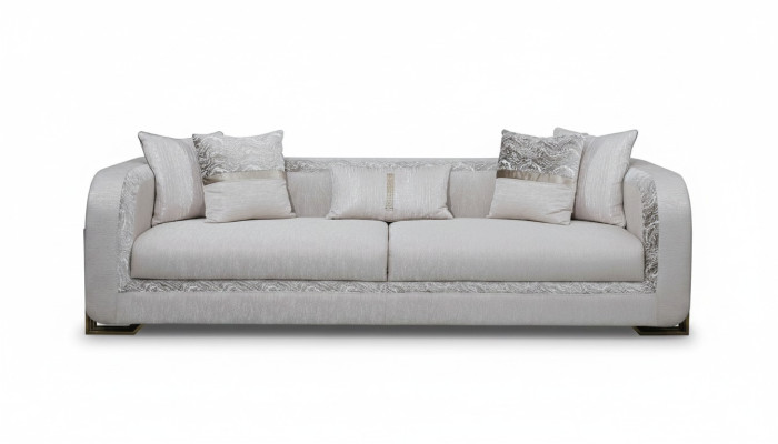 Dreisitzer Sofa 3 Sitzer Grau Polstersofa Stoffsofa Moderne Sofas