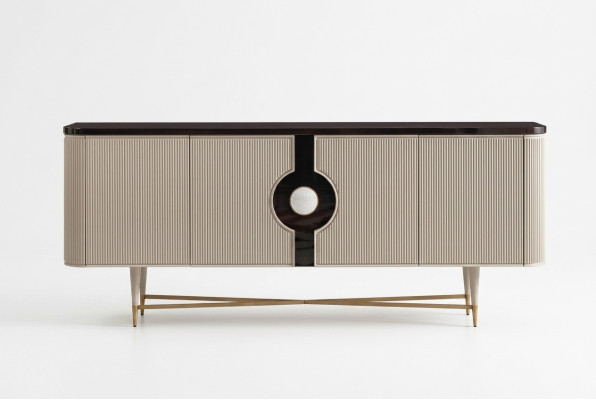 Sideboard Anrichte Schrank Kommode Holz Holzschrank Beige Luxus Design
