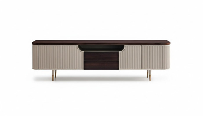 Sideboard TV Ständer RTV Lowboard Holz Beige Moderne Tisch Wohnzimmer