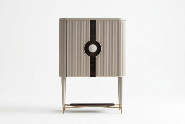 Barschrank Schrank Holzschrank Holz Bar Beige Getränke Design Flaschen
