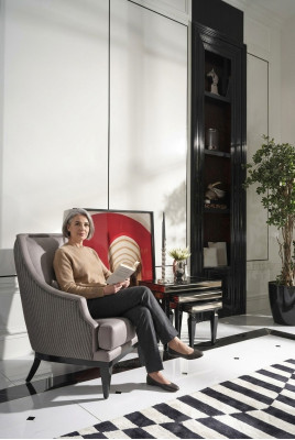 Komplette Sessel Wohnzimmer Beistelltische Set 4tlg Ohrensessel Grau