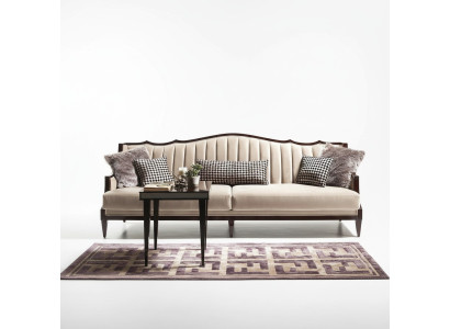 Viersitzer Sofa 4 Sitzer Beistelltisch Komplette Grau Holz Stoffsofa