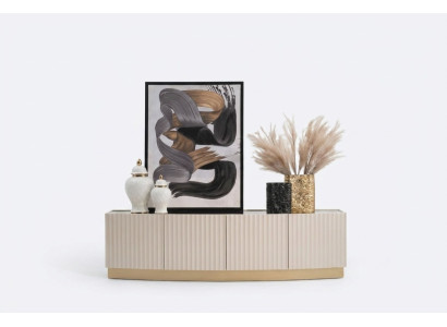 Sideboard Anrichte Schrank Holzschrank Holz Beige Wohnzimmer