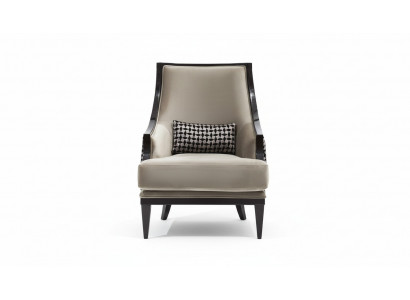 Sessel Ohrensessel Einsitzer Sitzer Stoff Grau Wohnzimmer Klassischе