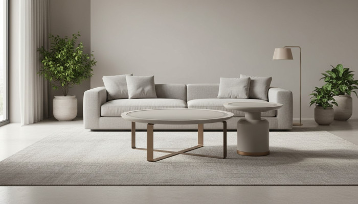 Komplette Couchtisch Beistelltisch Beige Sofatisch Metall Wohnzimmer
