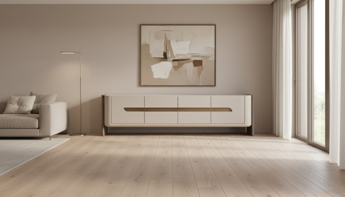 Sideboard RTV Lowboard TV Ständer Beige Holz Wohnzimmer Schrank Modern