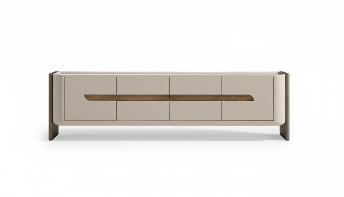 Sideboard RTV Lowboard TV Ständer Beige Holz Wohnzimmer Schrank Modern