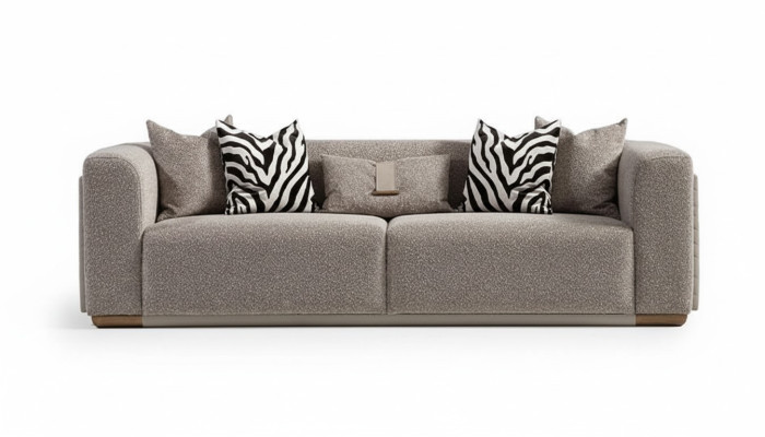 Viersitzer Sofa 4 Sitzer Stoffsofa Polstersofa Grau Modern Sofas Neu