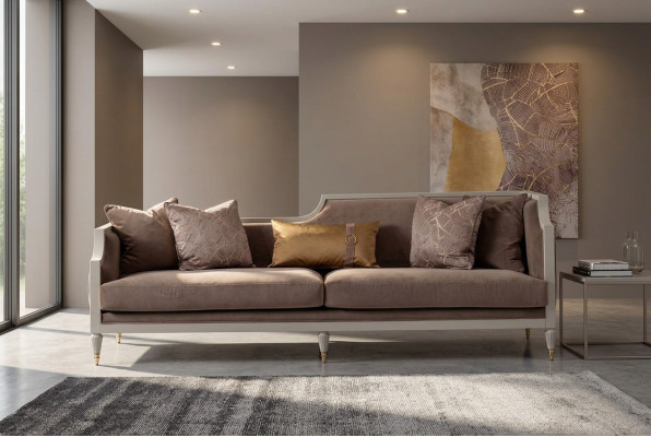Viersitzer Sofa 4 Sitzer Stoffsofa Braun Polstersofa Sofas Wohnzimmer