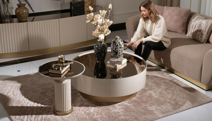 Komplette Couchtisch Beistelltisch Sofatisch Kaffeetisch Beige Luxus
