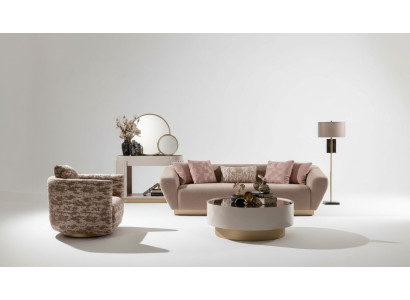 Stoffsofa Garnitur Sofa 3 Sitzer Sessel Couchtisch Beige Stoff 3tlg