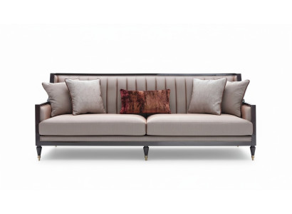 Viersitzer Sofa 4 Sitzer Stoffsofa Polstersofa Grau Klassischе Design