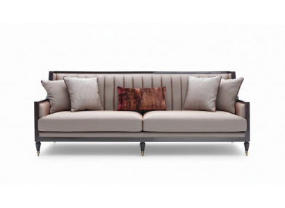 Viersitzer Sofa 4 Sitzer Stoffsofa Polstersofa Grau Klassischе Design