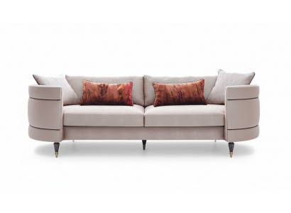 Stoffsofa Viersitzer Sofa 4 Sitzer Polstersofa Grau Modern Design