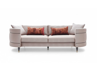Stoffsofa Viersitzer Sofa 4 Sitzer Polstersofa Grau Modern Design
