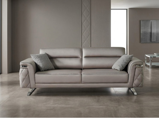 Dreisitzer Sofa 3 Sitzer Polstersofa Grau Moderne Stoffsofa Design
