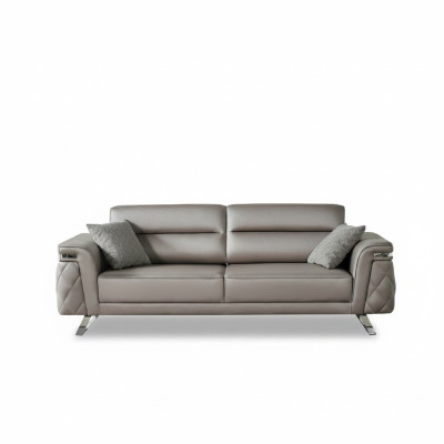 Dreisitzer Sofa 3 Sitzer Polstersofa Grau Moderne Stoffsofa Design