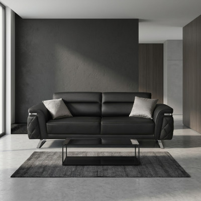 Moderne Dreisitzer Stoffsofa Sofa 3 Sitzer Polstersofa Schwarz Design