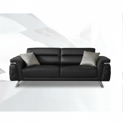 Moderne Dreisitzer Stoffsofa Sofa 3 Sitzer Polstersofa Schwarz Design