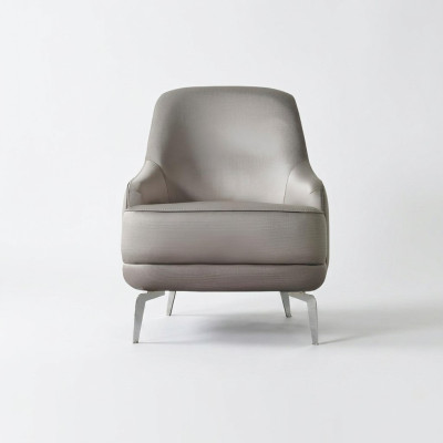 Sessel Ohrensessel Cocktailsessel Stoff Moderne Grau Sitzer Wohnzimmer