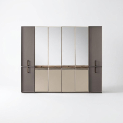 Modern Kleiderschrank Schrank Holzschrank Holz Grau Schlafzimmerschrank