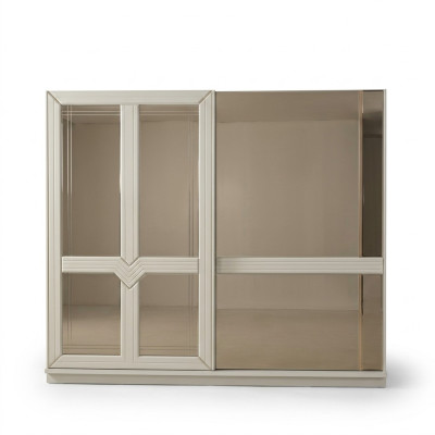 Kleiderschrank Holzschrank Schlafzimmerschrank Schrank Spiegel Weiß
