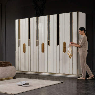 Garderobenschrank Kleiderschrank Holzschrank Moderne Schrank Weiß
