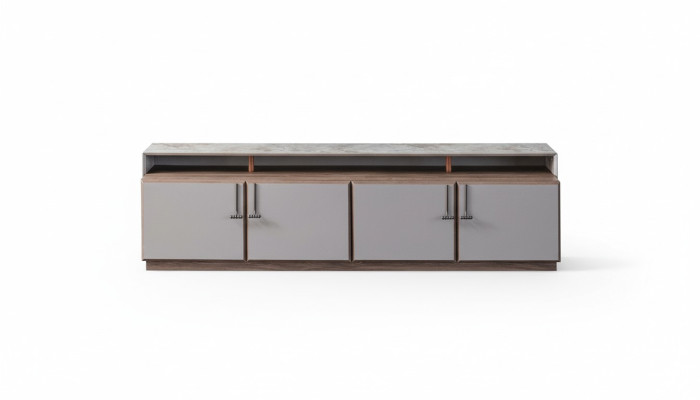 Sideboard TV Ständer RTV Lowboard Grau Wohnzimmer Holz Tisch Schrank