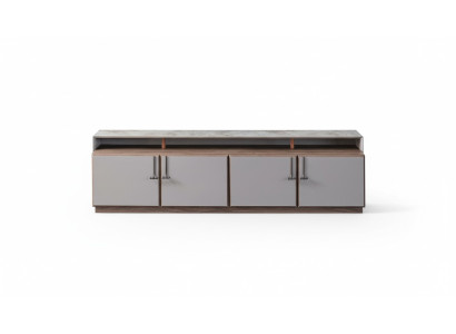 Sideboard TV Ständer RTV Lowboard Grau Wohnzimmer Holz Tisch Schrank